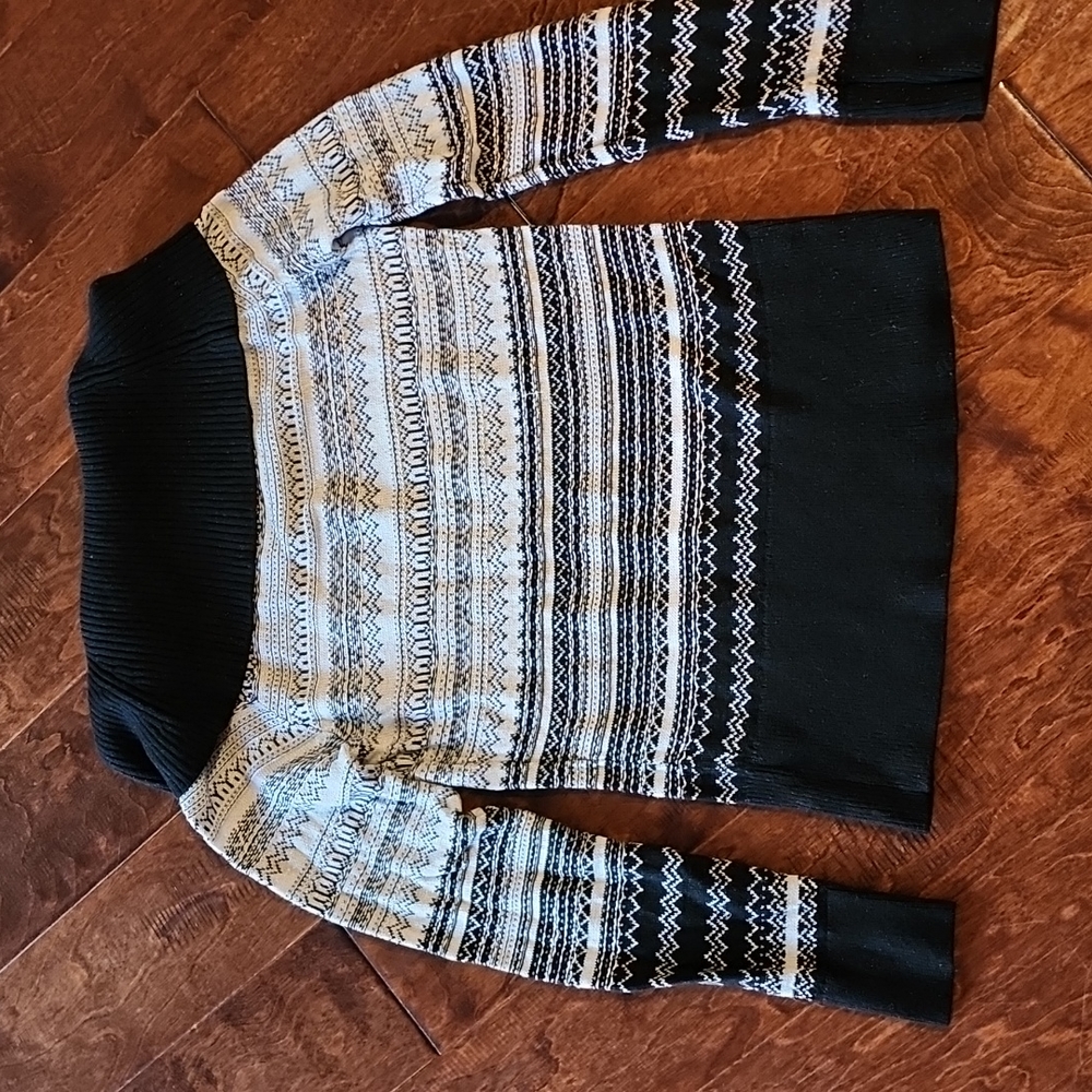 White House Black Market Off the Shoulder Sweater Striped Shimmer